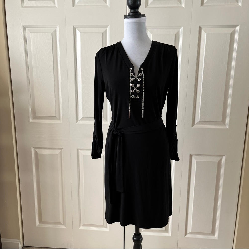 Black Lace-Up Dress